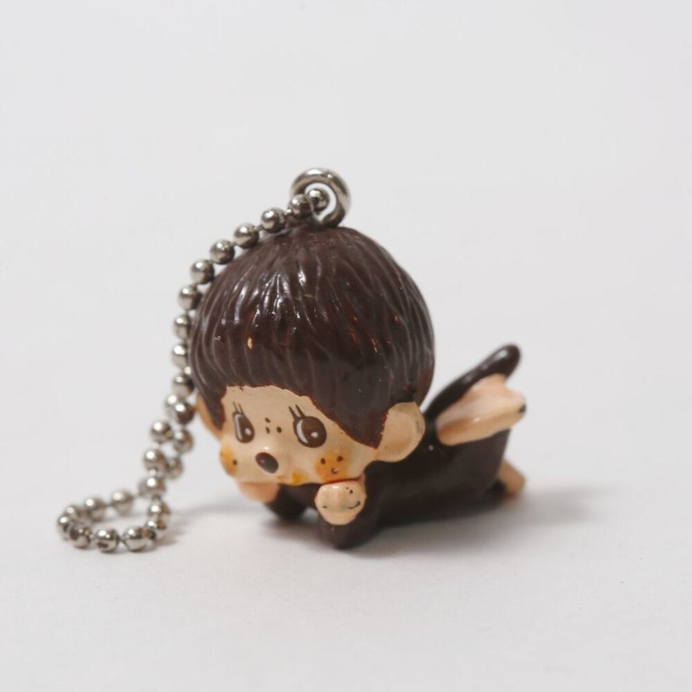 2003 Sekiguchi Monchhichi Lying Down Keychain Mini Charm ~ 260826-WH 1252
